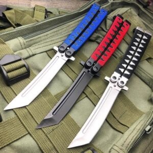 Butterflymesser 9,5 Zoll Samurai Tanto Schwarz